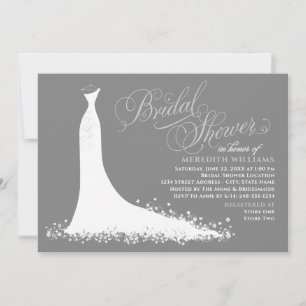 Invitation Elégante Mariage gris charbon Fête des mariées