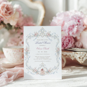 Invitation Élégante Marie Antoinette Baby Shower pour la mari