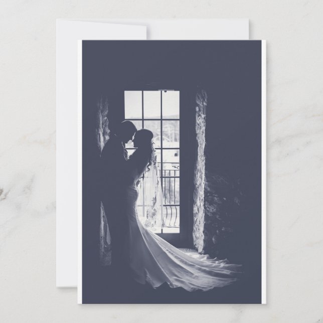 Invitation Elégante mariée et mariée silhouette sur invitatio (Devant)