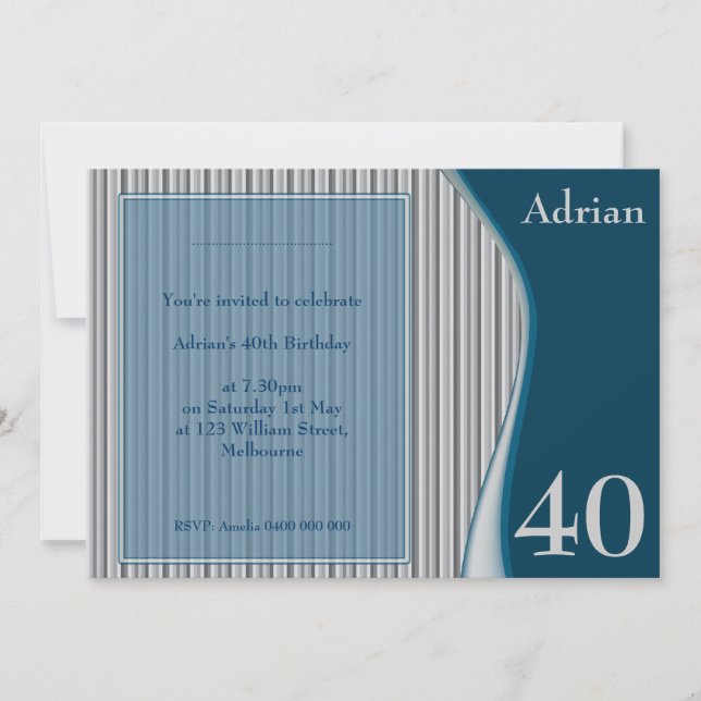 Invitation élégante masculine (Devant)