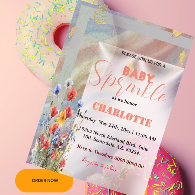 Invitation élégante moderne pour Baby Sprinkle Fil (baby sprinkle card)
