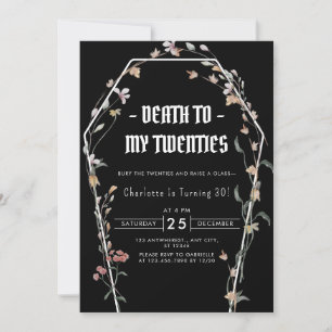 Invitation Elégante mort florale à mes 20 ans 30e anniversair