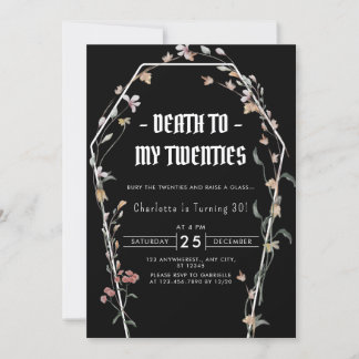 Invitation Elégante mort florale à mes 20 ans 30e anniversair
