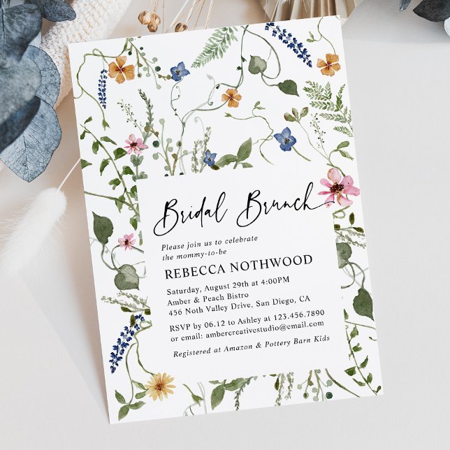 Invitation Elégante nature Florale Bridal Brunch Douche (Créateur téléchargé)