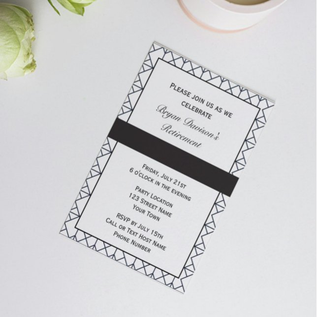 Invitation élégante noir et blanc pour une soirée (Créateur téléchargé)