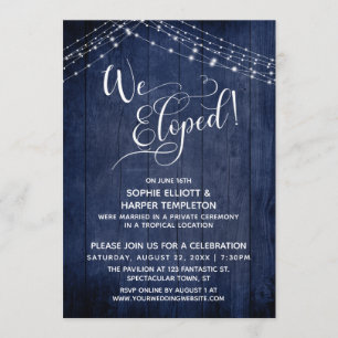 Invitation Élégante Nous Nous Sommes Enfuis Typographie & Lum