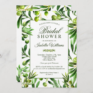 Invitation Elégante Olive Boho Garden Bridal Showeuse Invitat