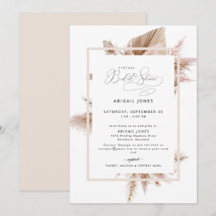 Invitation Élégante Pampas Douche nuptiale