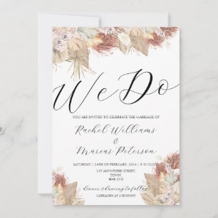 Invitation Elégante Pampas Grass Fleurs séchées Nous faisons 