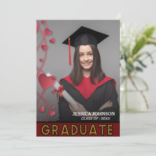 Invitation Élégante Partie de graduation de la photo de scrip