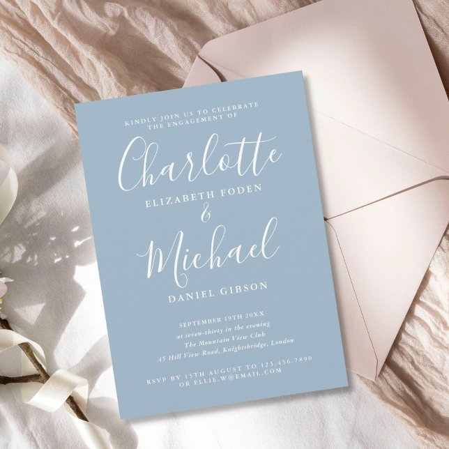 Invitation Élégante Partie d'engagement de script de signatur (Créateur téléchargé)