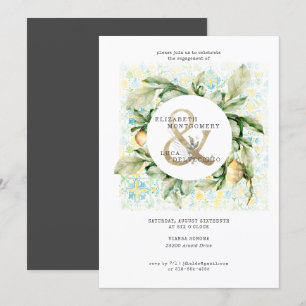 Invitation Élégante Partie d'engagement Mariage Lemon Grove