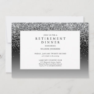 Invitation Élégante Parties scintillant Argent Sparkle Retire