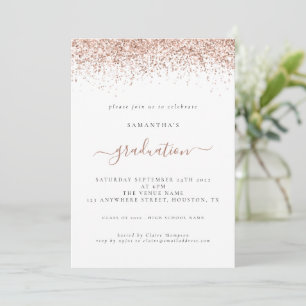 Invitation Élégante Parties scintillant d'or Rose 2024