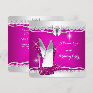 Invitation Elégante Parties scintillant Glamor rose hauts tal
