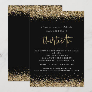 Invitation Elégante Parties scintillant Or Trentième Partie N