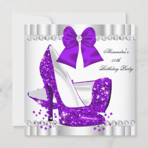 Invitation Élégante Parties scintillant Purple Glamour Haut T