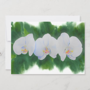 Invitation Elégante peinture d'orchidée tropicale blanche