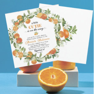 Invitation Elégante Petite Cutie Citrus Orange WaterInvitatio