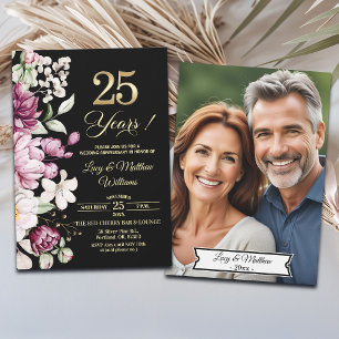Invitation Élégante Photo d'anniversaire de mariage de 25 ans