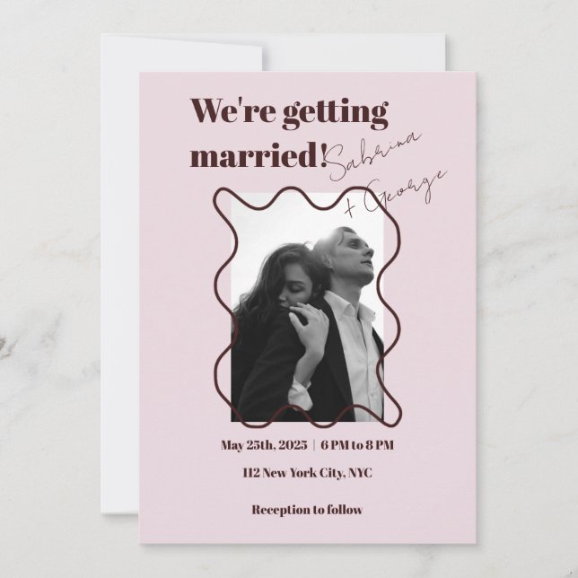 Invitation Élégante photo moderne tout en un Mariage (Devant)