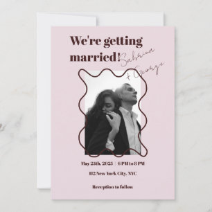 Invitation Élégante photo moderne tout en un Mariage