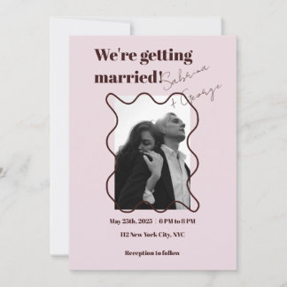 Invitation Élégante photo moderne tout en un Mariage