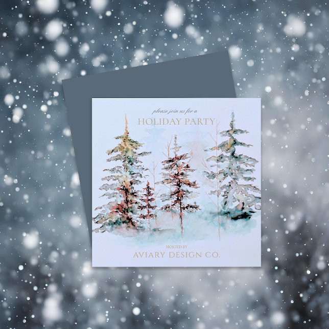 Invitation Élégante Pine Forest Corporate Christmas Party (Créateur téléchargé)