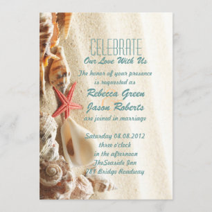 Invitation élégante plage de sable de mer