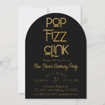 Élégante Pop Fizz Clink fête du Nouvel An