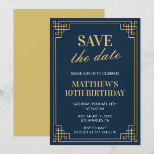 Invitation élégante pour 10ème anniversaire Hommes