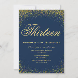 Invitation élégante pour 13 ans anniversaire Or Na
