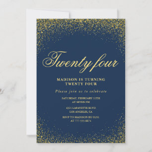 Invitation élégante pour 24ème anniversaire Paille