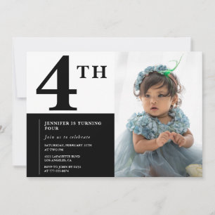 Invitation élégante pour 4 ans fille chic photo