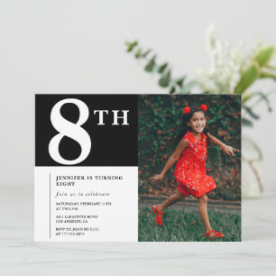 Invitation élégante pour 8ème anniversaire Photo C