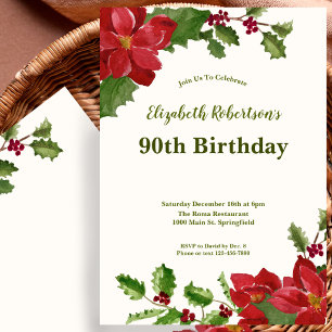 Invitation élégante pour 90e anniversaire avec mot