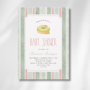 Invitation Élégante pour Baby Shower Fille au Matc
