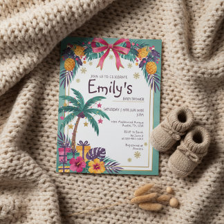 Invitation élégante pour Baby Shower sur le thème 