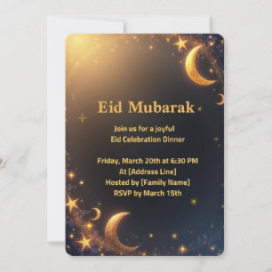 Invitation élégante pour la célébration de l'Aïd