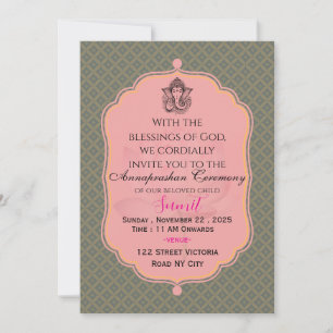 Invitation élégante pour la cérémonie indienne de