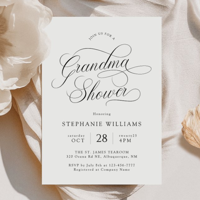 Invitation élégante pour la douche de grand-mère (Créateur téléchargé)