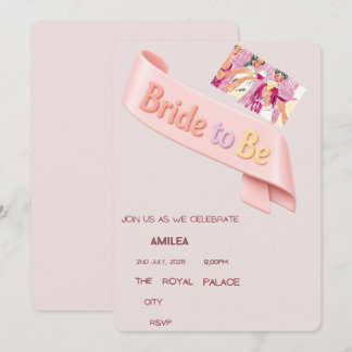 Invitation Élégante pour la Future Mariée – Ruban