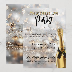 Invitation élégante pour la soirée du Nouvel An