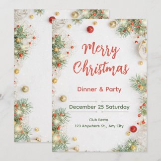 Invitation élégante pour le dîner de Noël