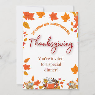 Invitation élégante pour le dîner de Thanksgiving