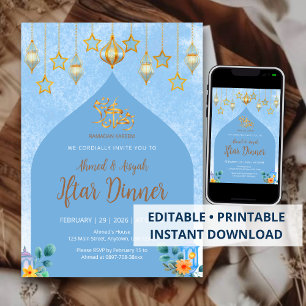 Invitation élégante pour le dîner Iftar à l'aquare