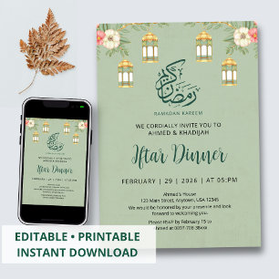 Invitation élégante pour le dîner Iftar de Ramadan