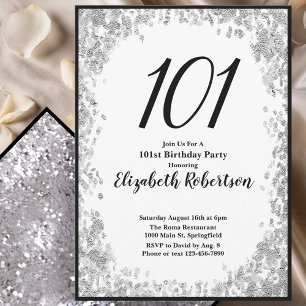 Invitation élégante pour les 101 ans Argent et Noi