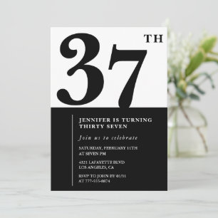 Invitation élégante pour les 37 ans d'une fille No