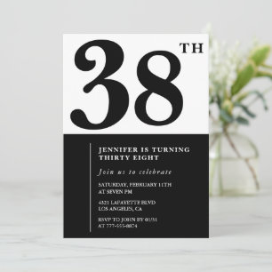Invitation élégante pour les 38 ans d'une fille No